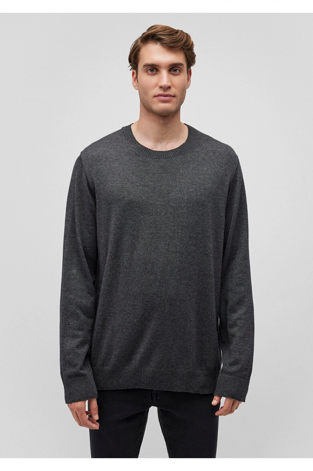 Mavi Kaşmir Karışımlı Antrasit Kazak Slim Fit / Dar Kesim