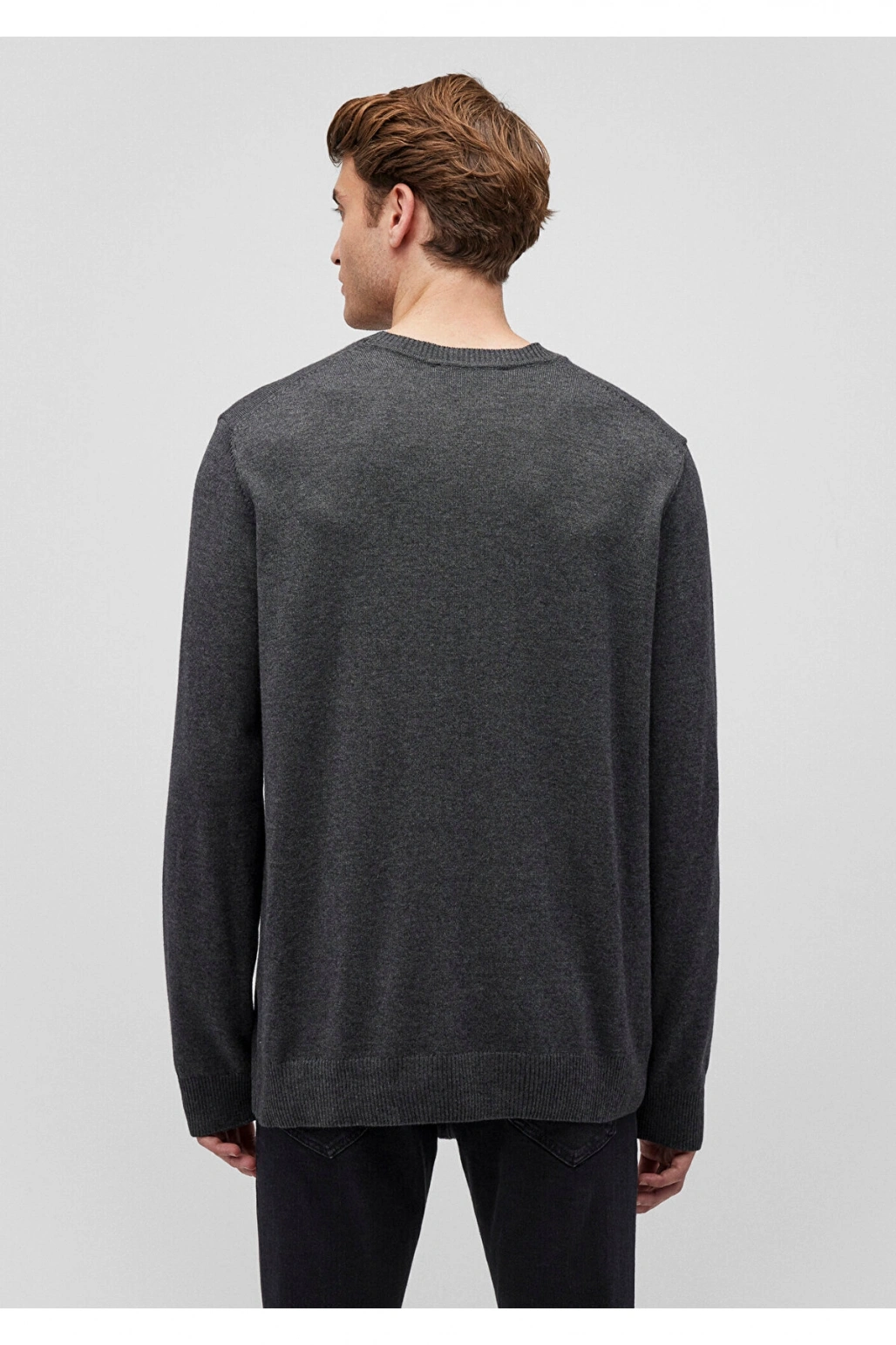 Mavi Kaşmir Karışımlı Antrasit Kazak Slim Fit / Dar Kesim