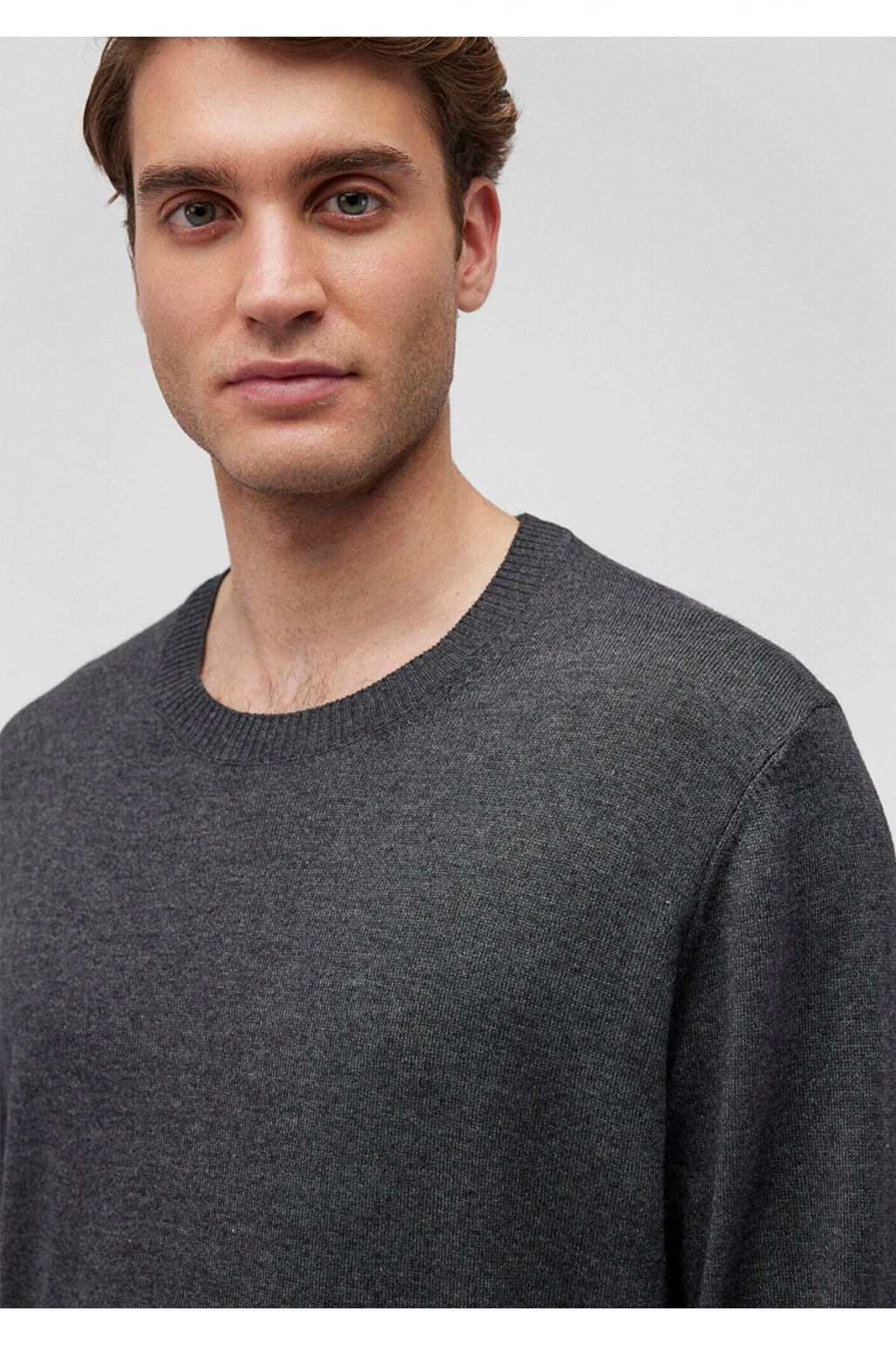 Mavi Kaşmir Karışımlı Antrasit Kazak Slim Fit / Dar Kesim