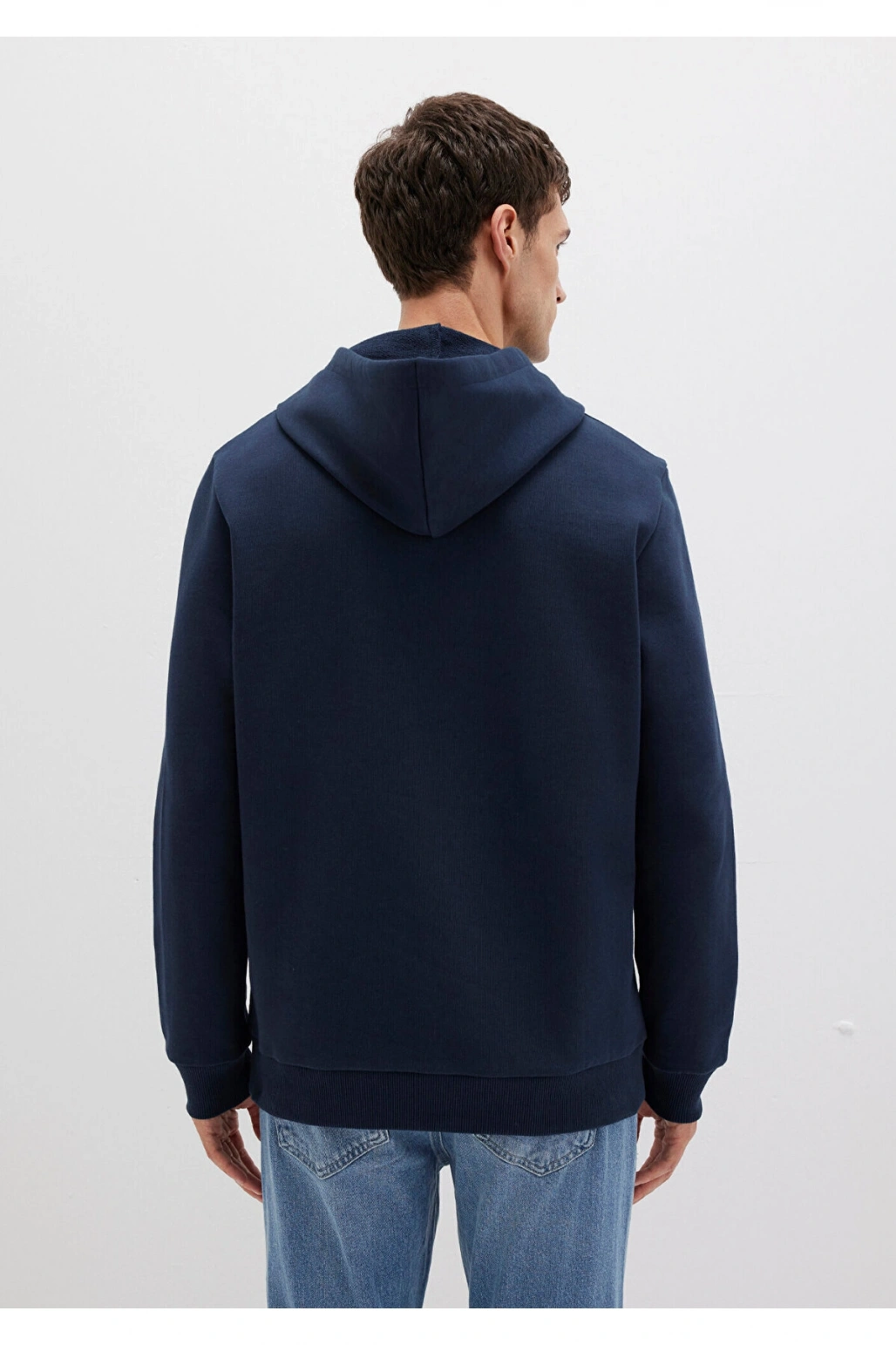 Mavi Logo Baskılı Kapüşonlu Lacivert Sweatshirt