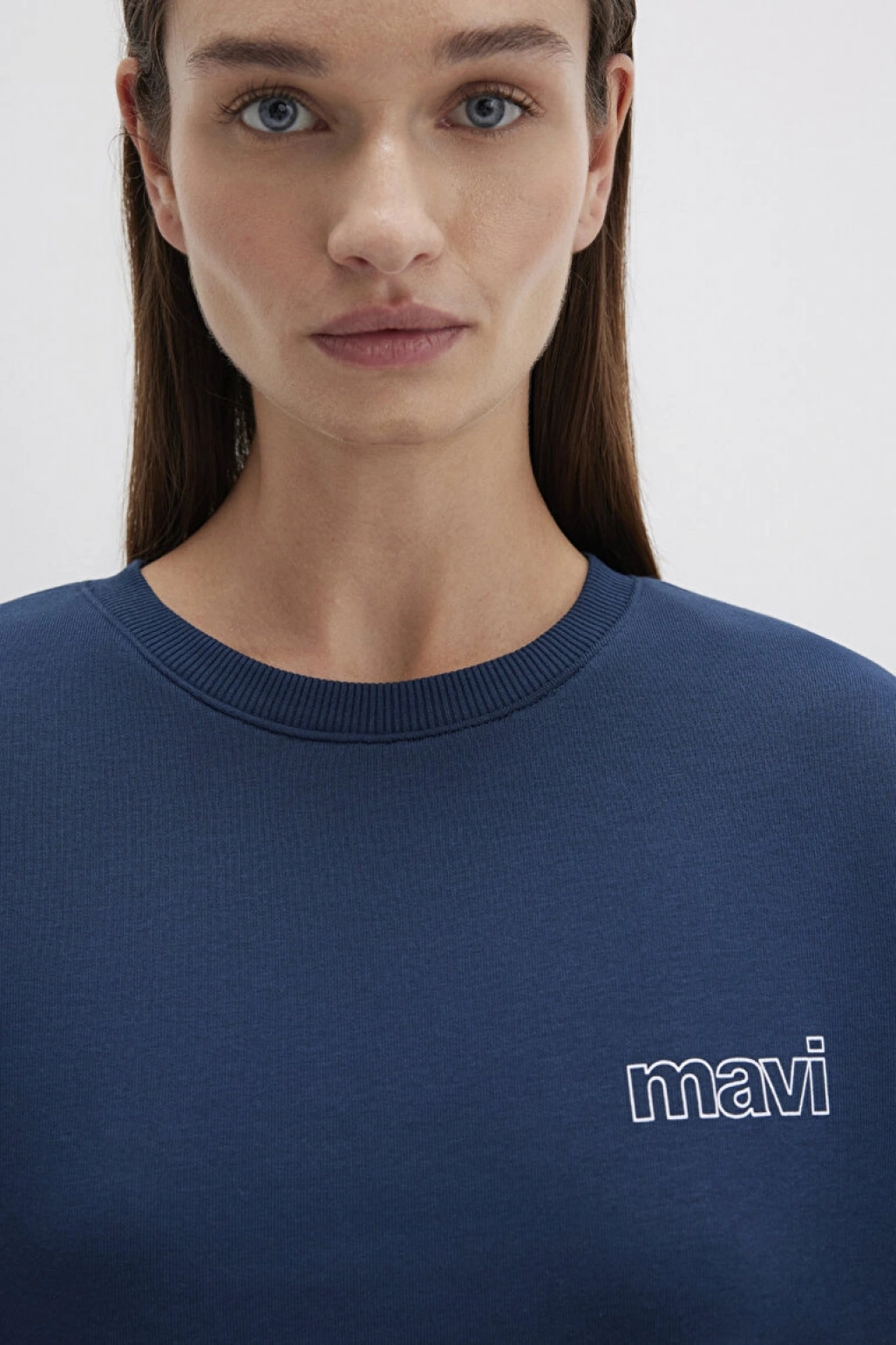 Mavi Logo Baskılı Lacivert Sweatshirt