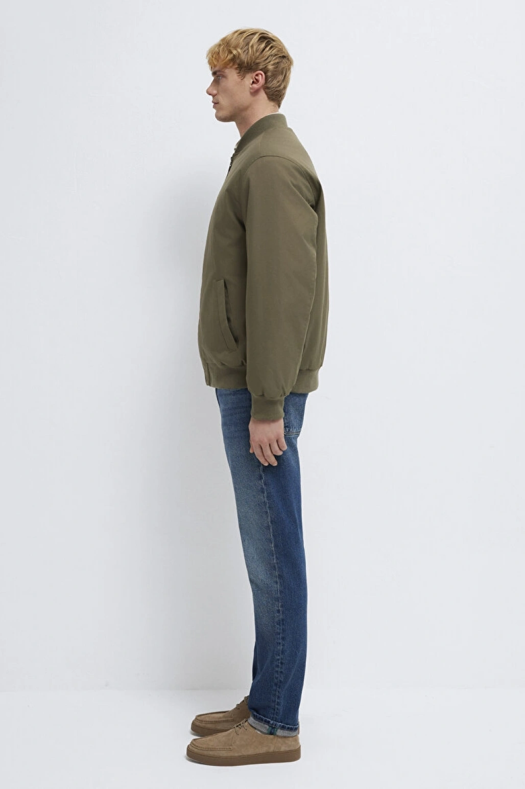 Mavi Nakışlı Yeşil Ceket