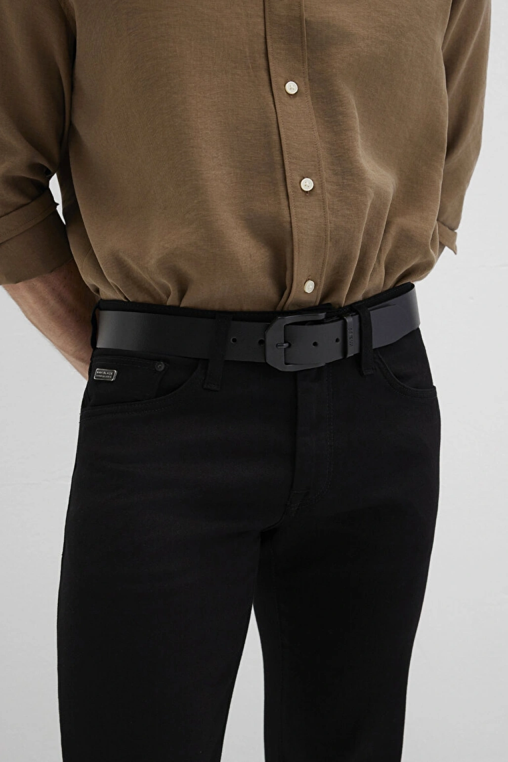 Mavi Siyah Deri Kemer