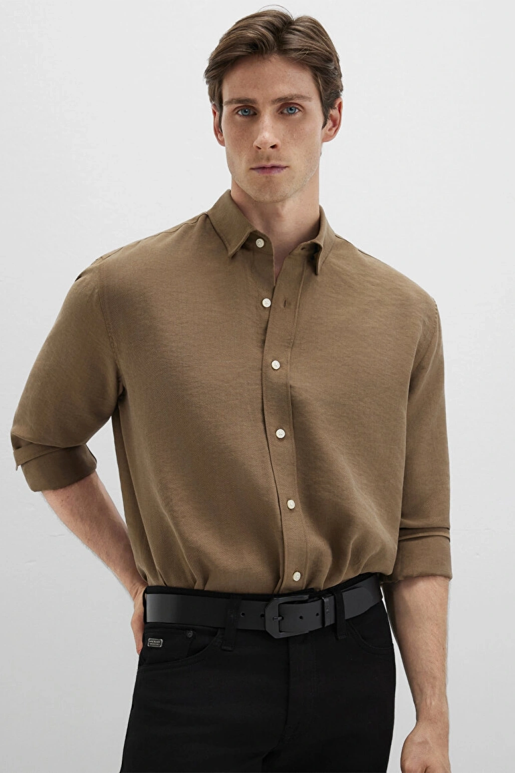 Mavi Siyah Deri Kemer