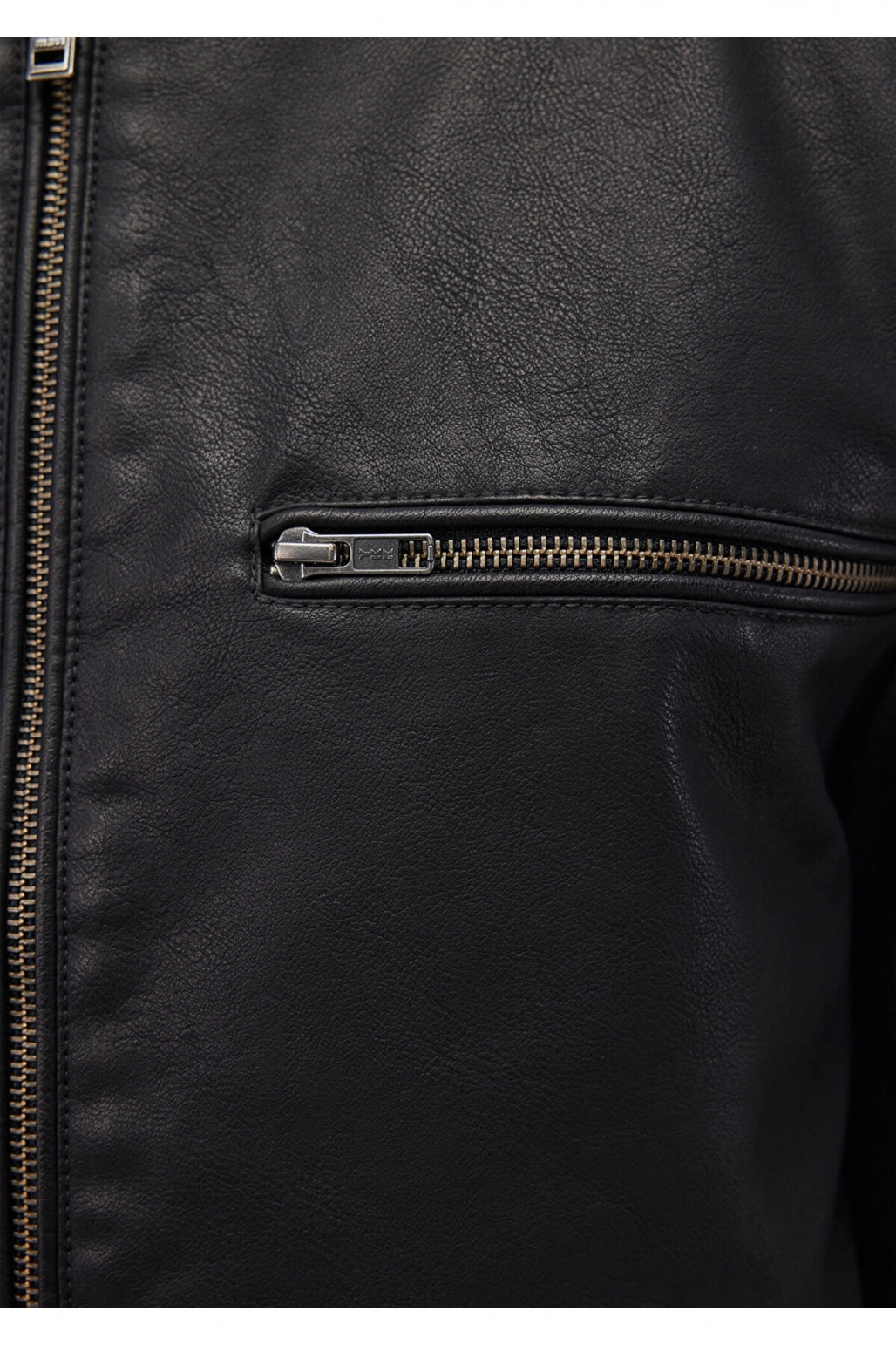 Mavi Siyah Suni Deri Ceket Slim Fit / Dar Kesim