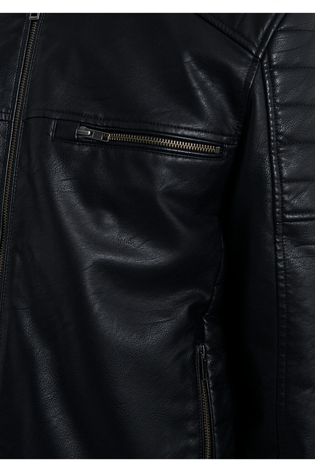 Mavi Siyah Suni Deri Ceket Slim Fit / Dar Kesim