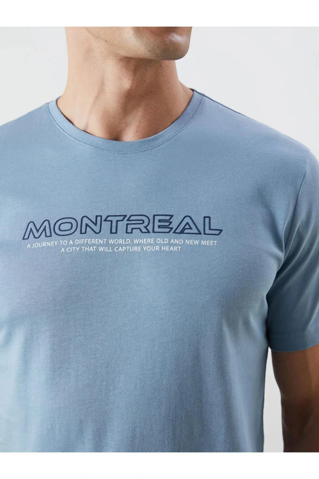 Mavi Standart Kalıp Pamuklu Kaprili Pijama Takımı