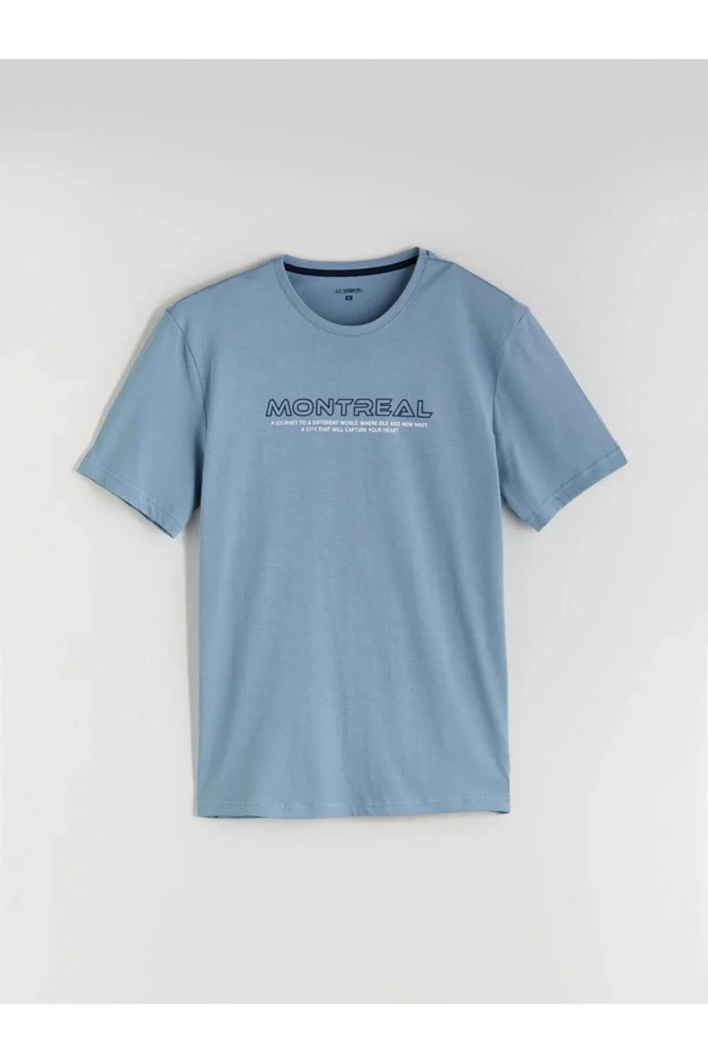 Mavi Standart Kalıp Pamuklu Kaprili Pijama Takımı