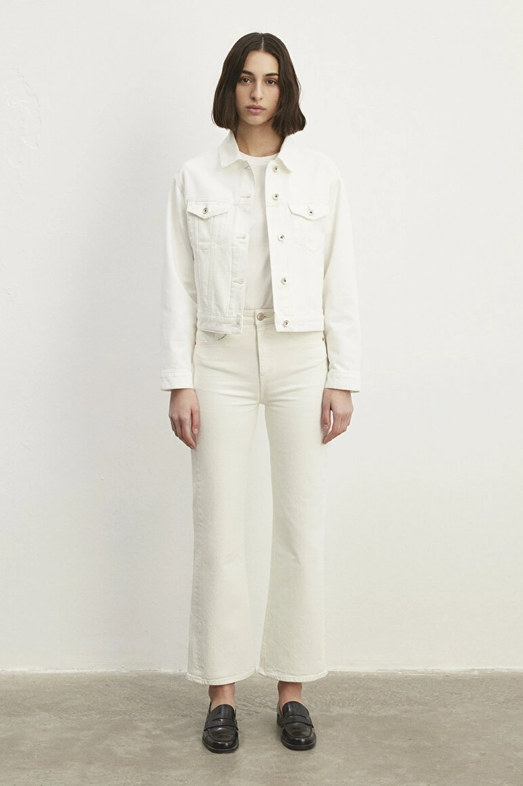 Megi Mavi Premium Kırık Beyaz Jean Ceket