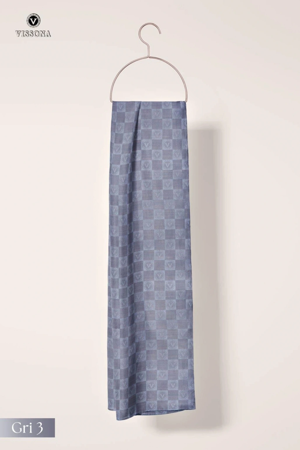 MONOGRAM ŞAL  - %57 İPEK %43 PAMUK