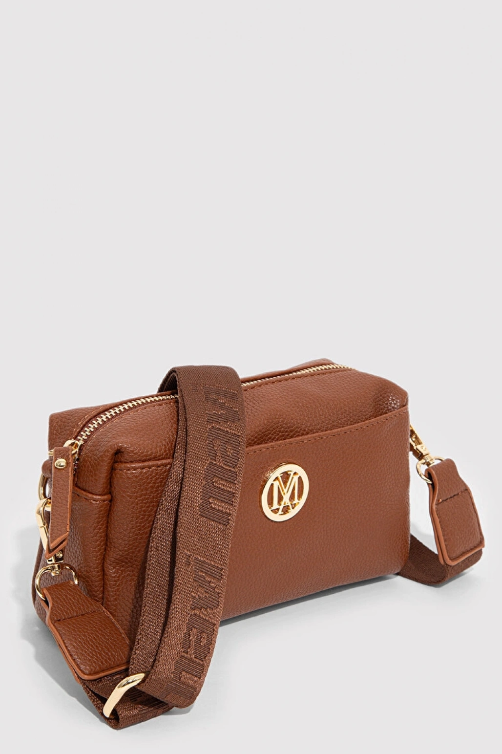 Mühür Logo Detaylı Kahverengi Çapraz Çanta