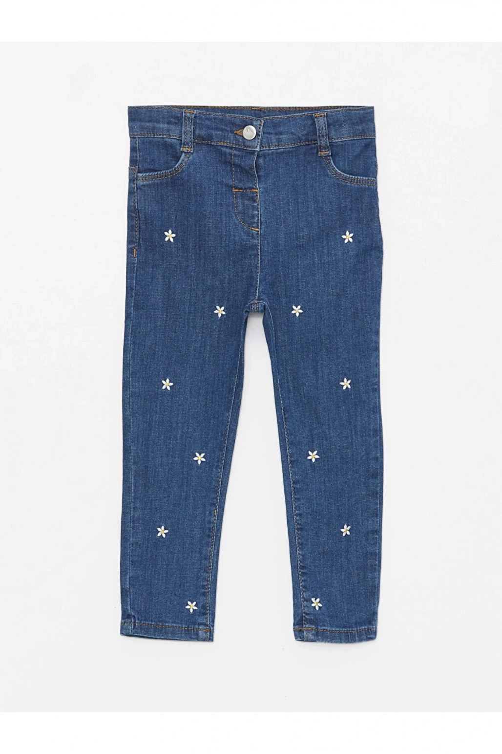 Nakış Detaylı Kız Bebek Jean Pantolon