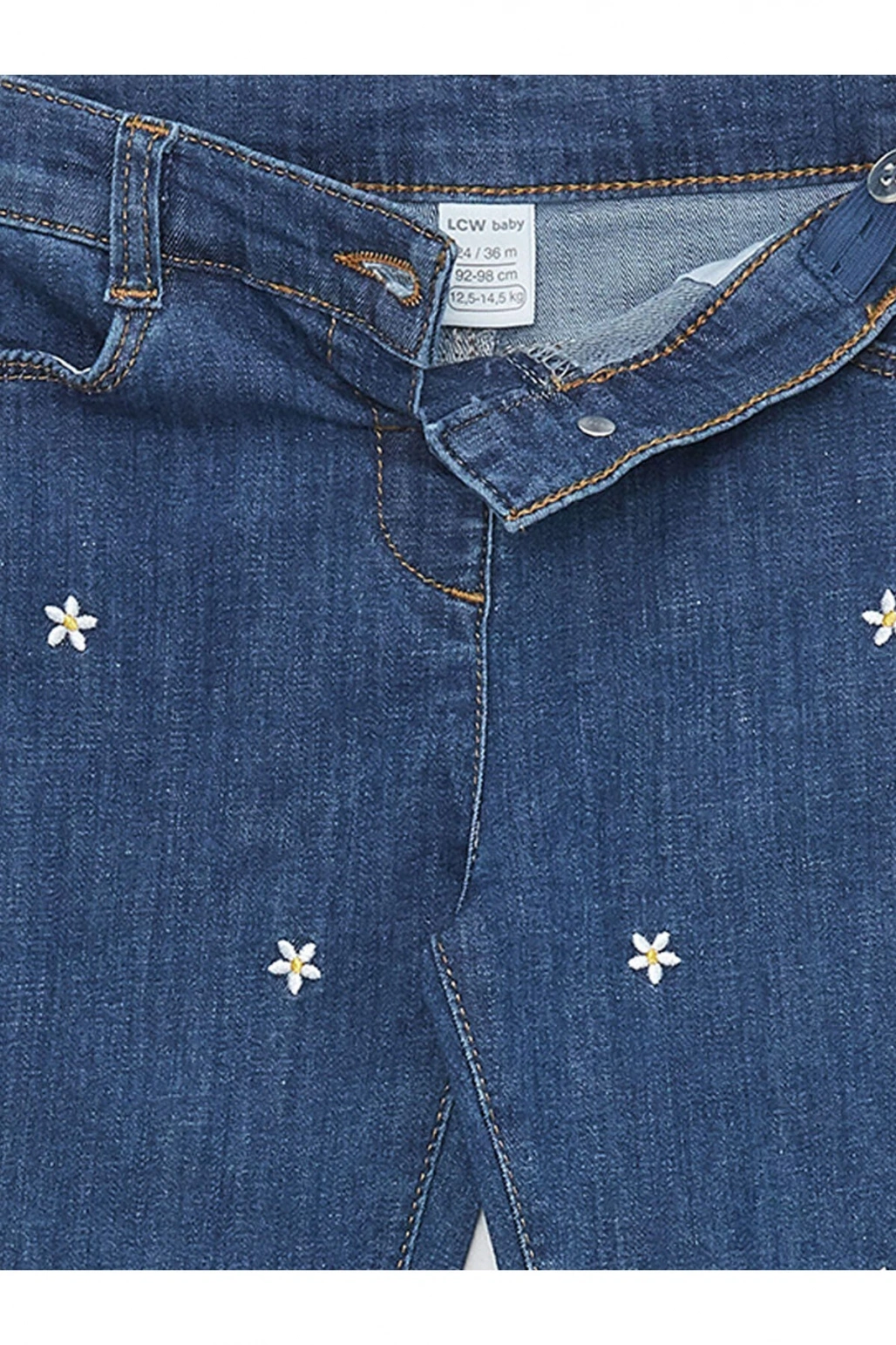 Nakış Detaylı Kız Bebek Jean Pantolon