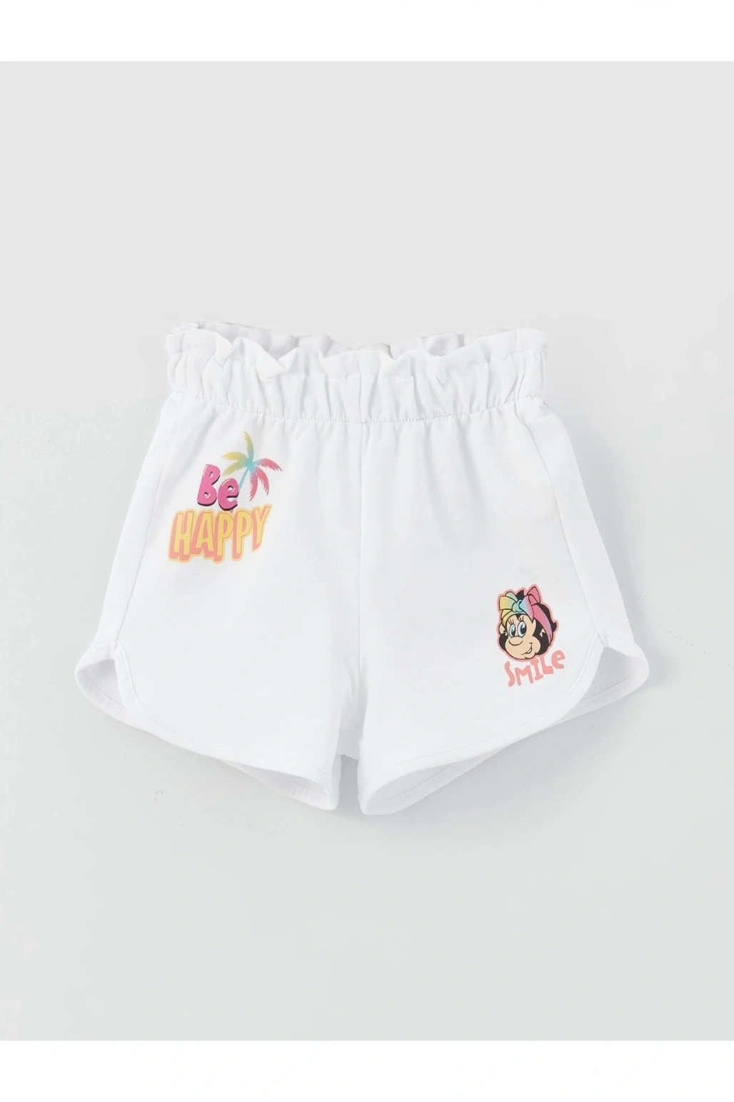 Nostaljik Maymun Baskılı Kız Bebek Şort