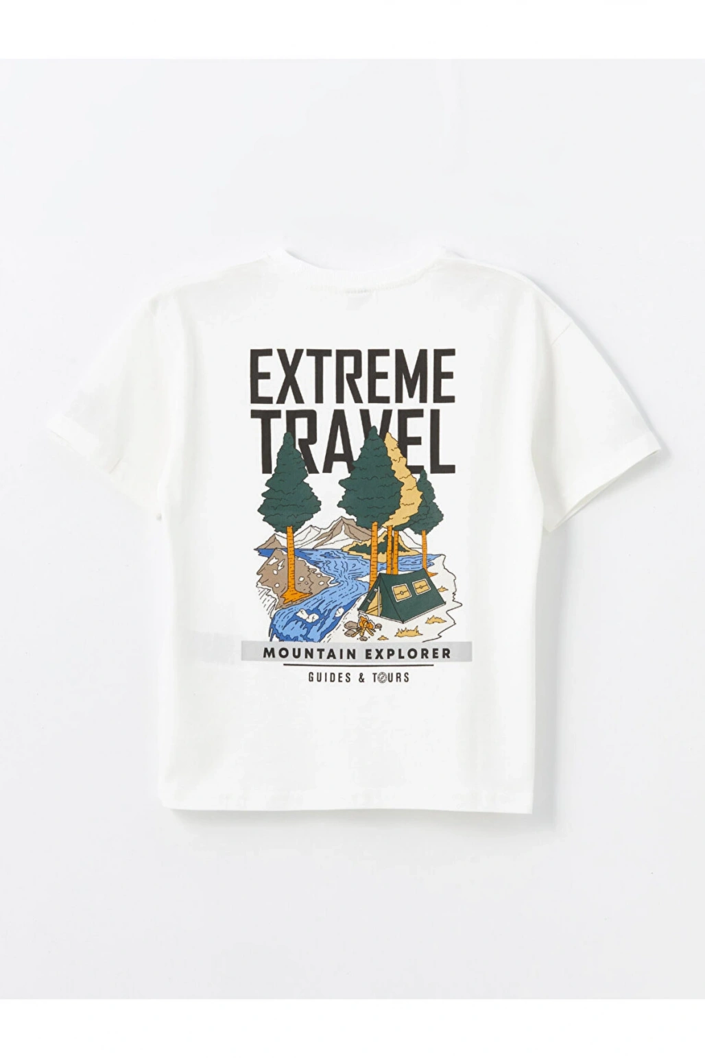 Oversize Bisiklet Yaka Erkek Çocuk Tişört