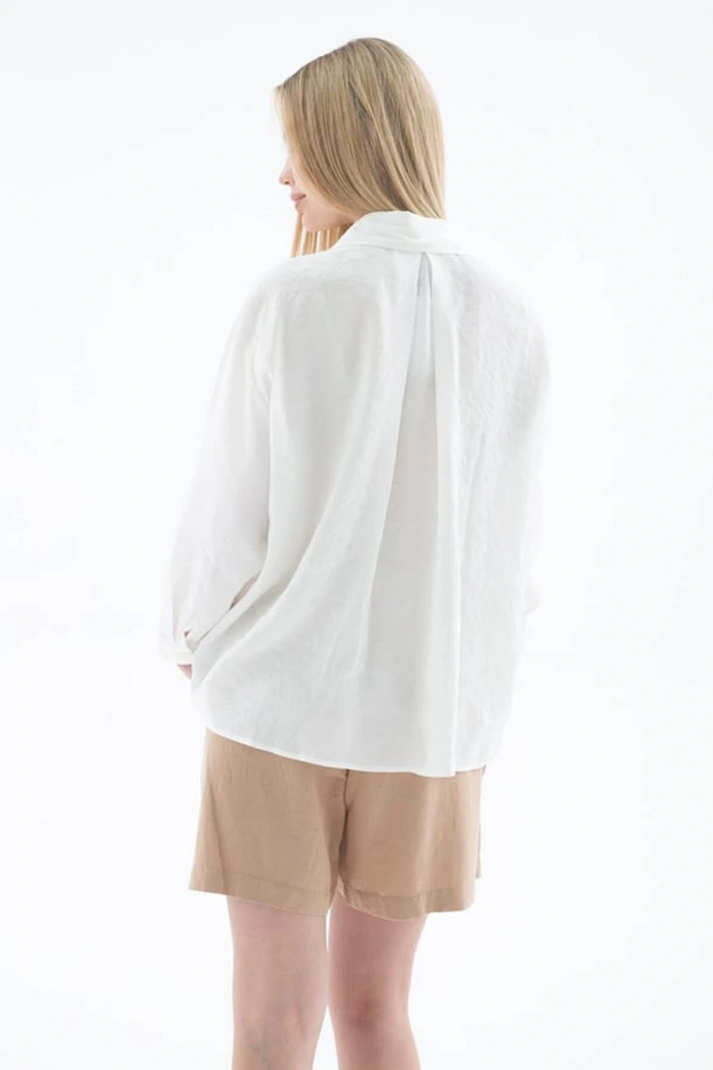 Oversize Ekru Kadın Gömlek 25Y0571K1