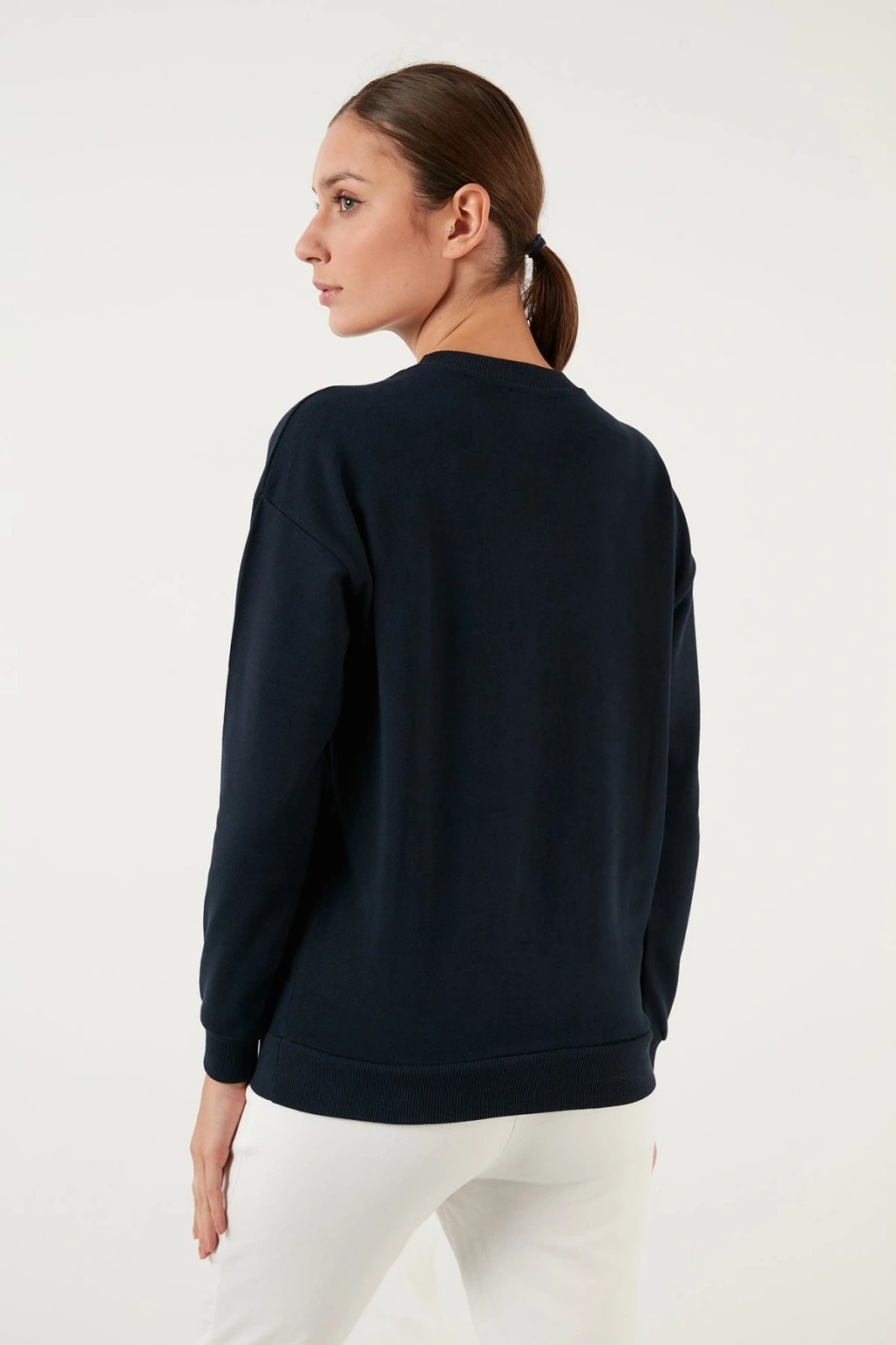 Pamuklu Baskılı Bisiklet Yaka Sweatshirt 22k0840k1