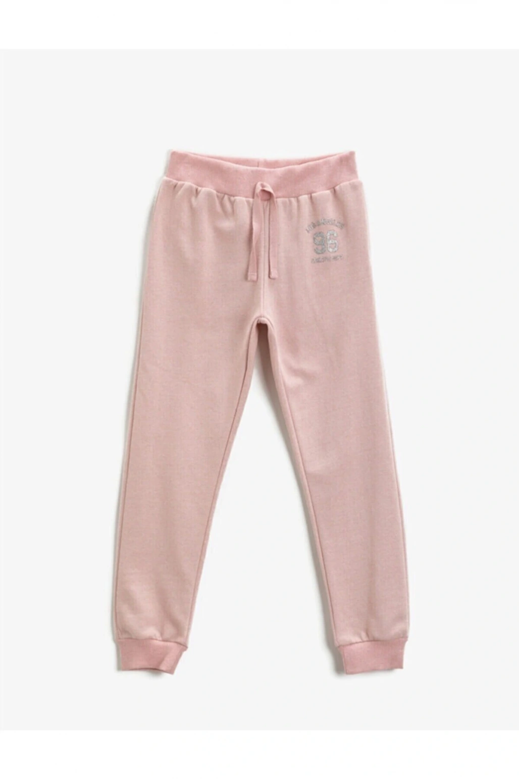 Pamuklu Jogger Eşofman Altı Baskılı Beli Bağlamalı