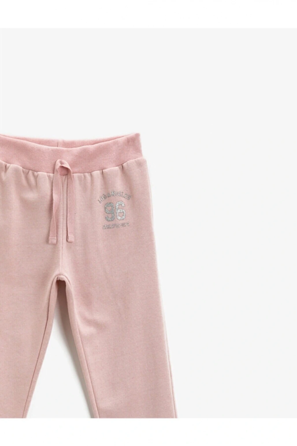 Pamuklu Jogger Eşofman Altı Baskılı Beli Bağlamalı