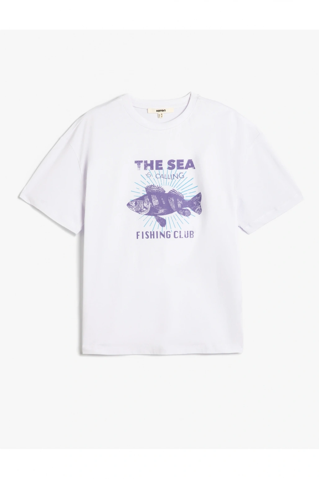 Pamuklu Kısa Kollu Bisiklet Yaka Beyaz Kadın T-Shirt 5SAK50128EK