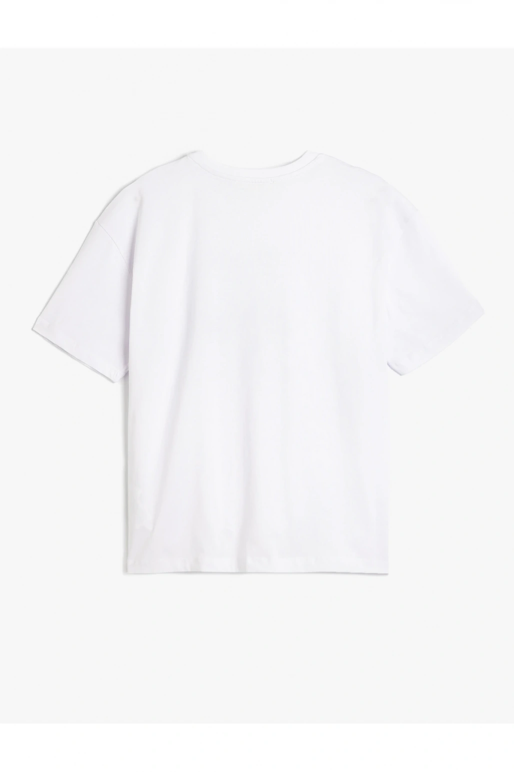 Pamuklu Kısa Kollu Bisiklet Yaka Beyaz Kadın T-Shirt 5SAK50128EK