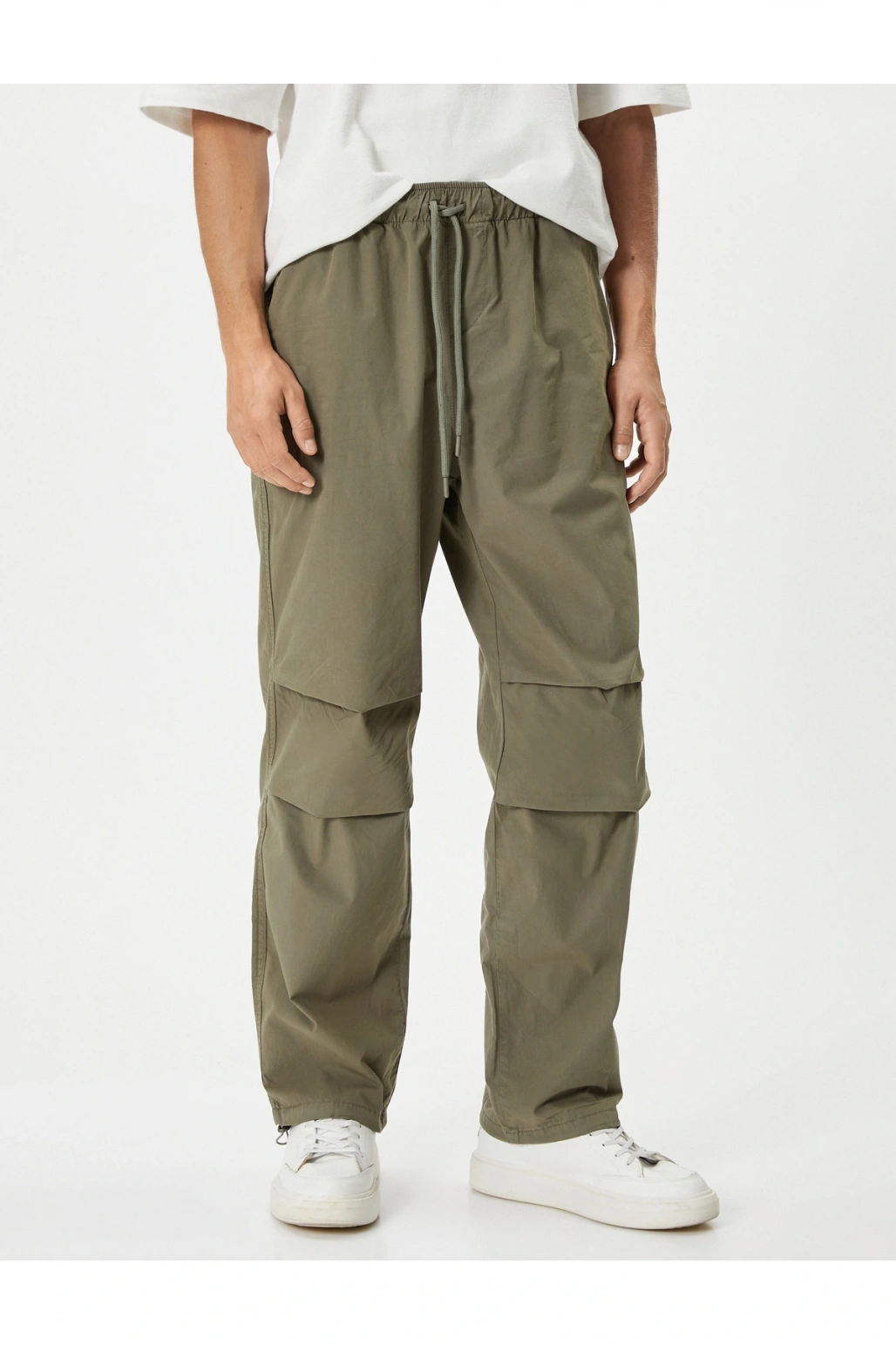 Paraşüt Bol Pantolon Oversize Beli Bağcıklı Cep Detaylı