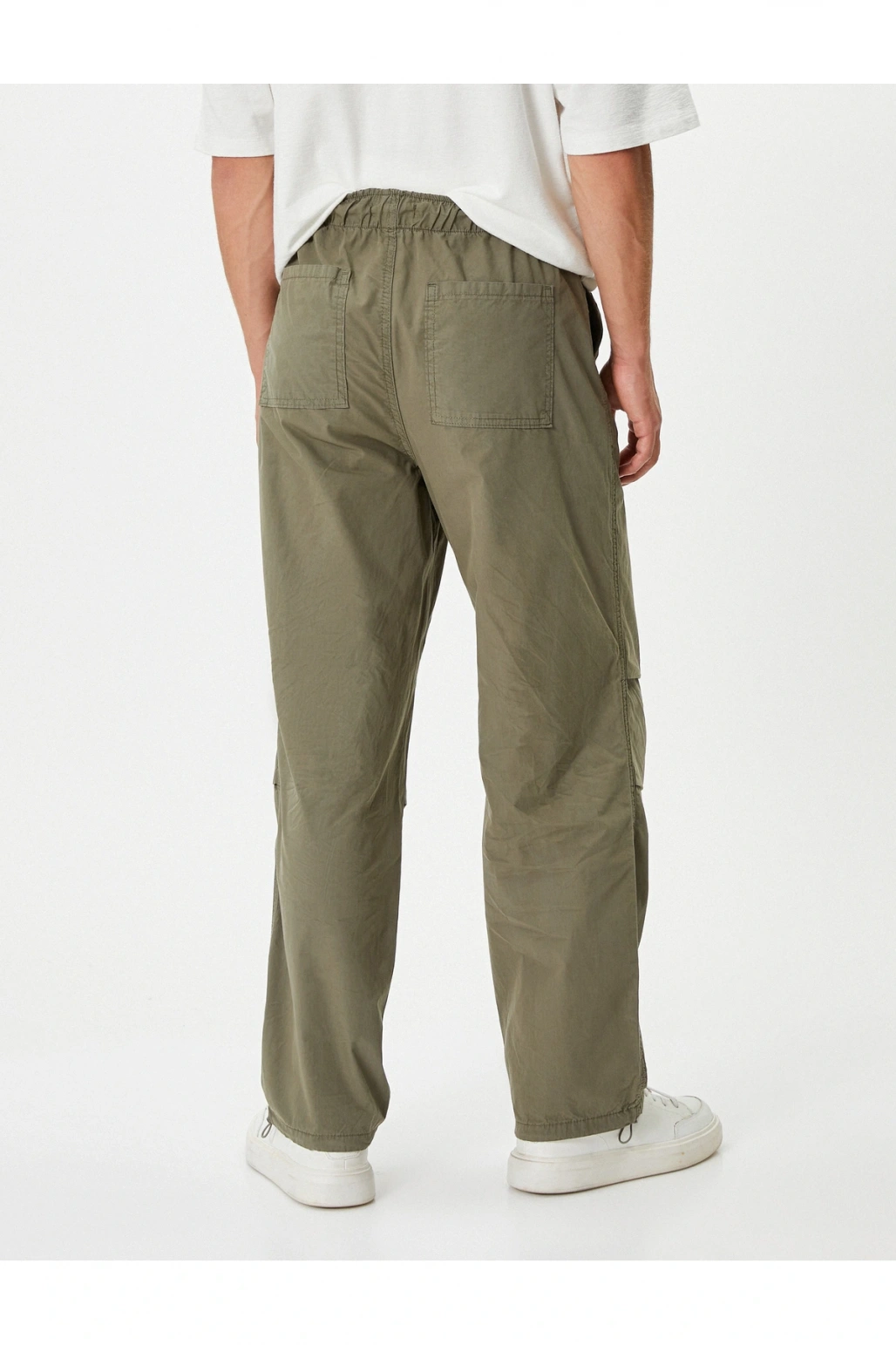 Paraşüt Bol Pantolon Oversize Beli Bağcıklı Cep Detaylı