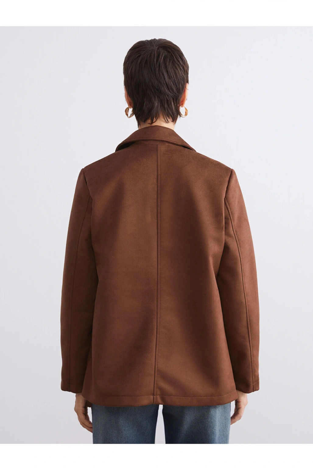 Peak Yeni Sezon Süet Görünümlü Kadın Blazer Ceket