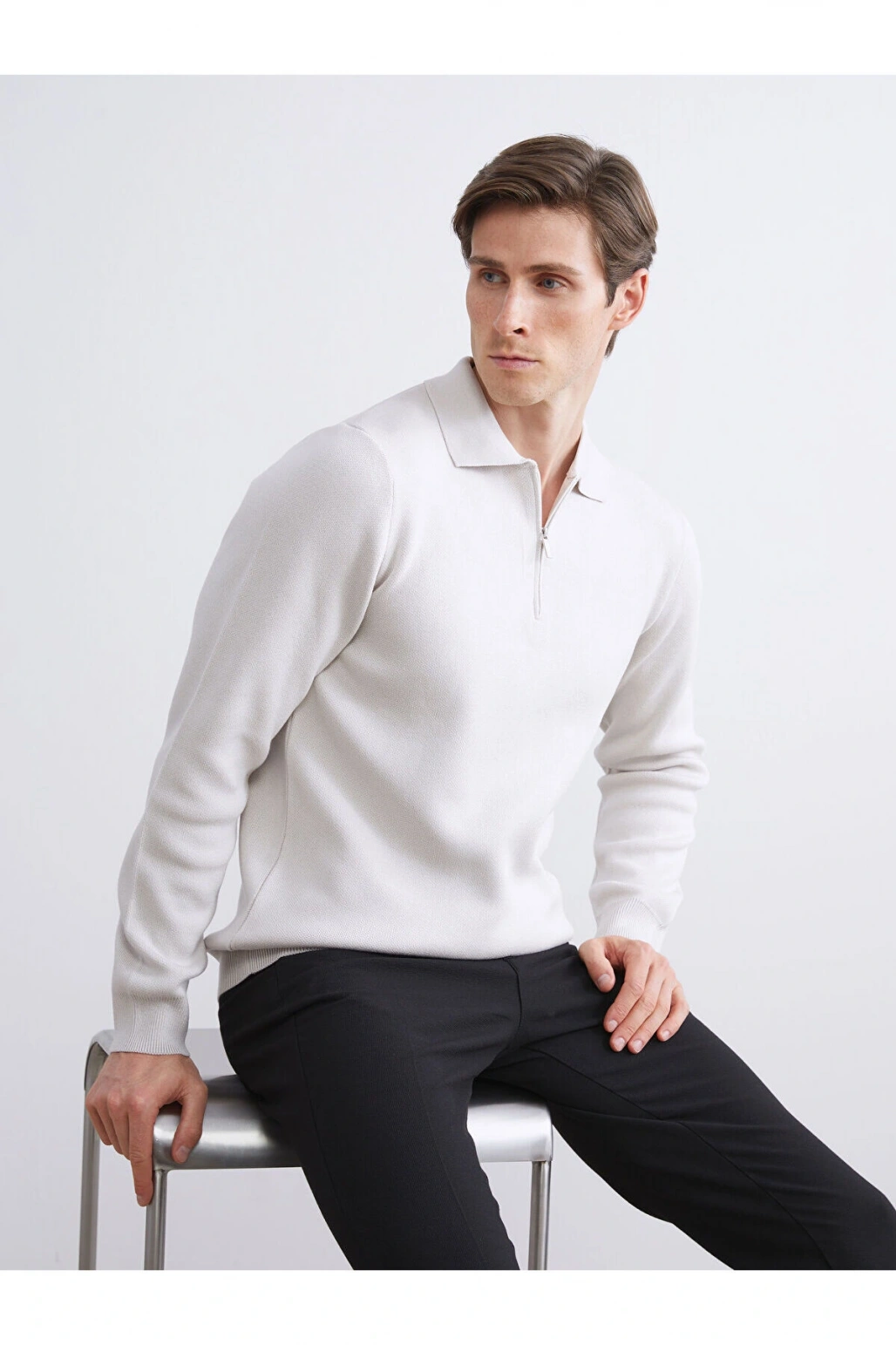 Polo Yaka Erkek Triko Kazak