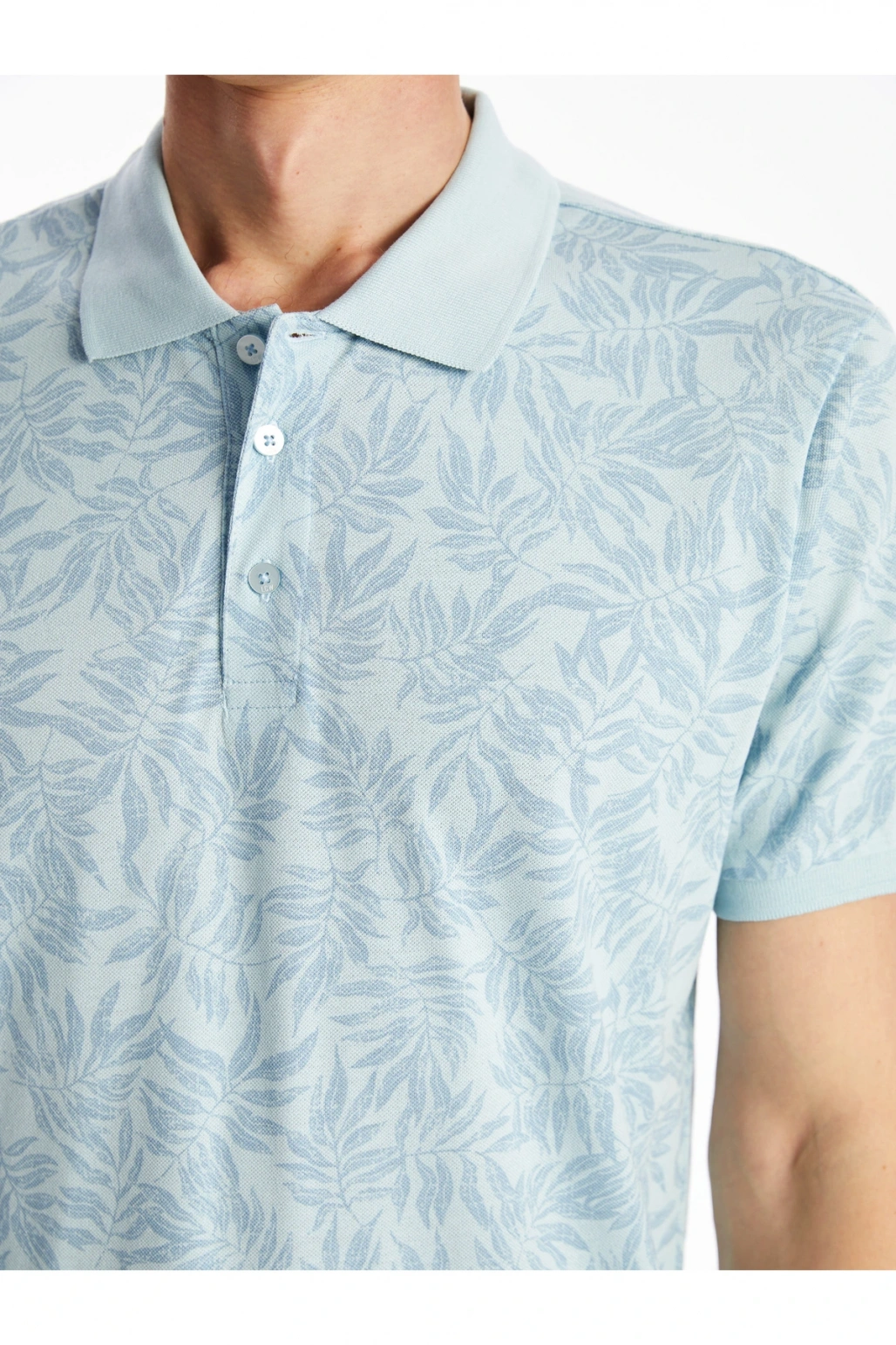 Polo Yaka Kısa Kollu Desenli Pike Erkek Tişört