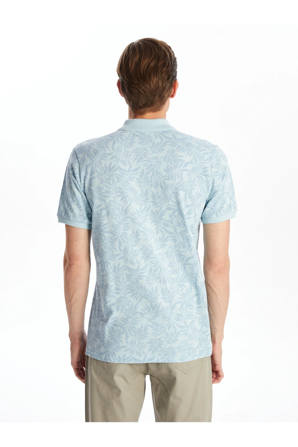 Polo Yaka Kısa Kollu Desenli Pike Erkek Tişört