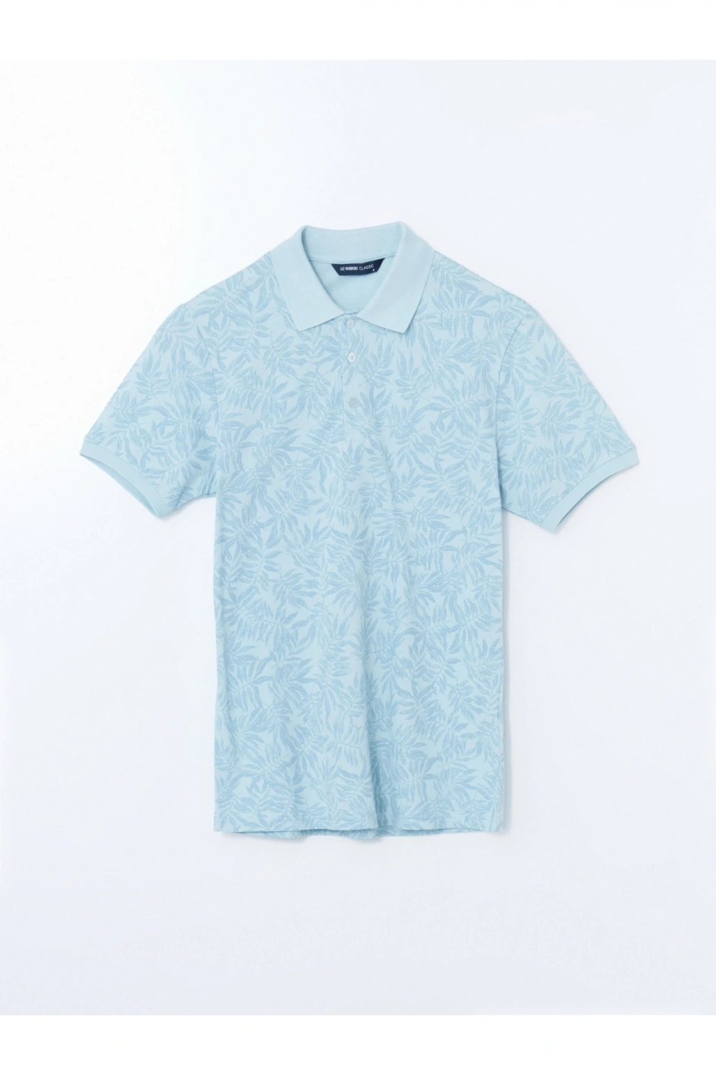 Polo Yaka Kısa Kollu Desenli Pike Erkek Tişört