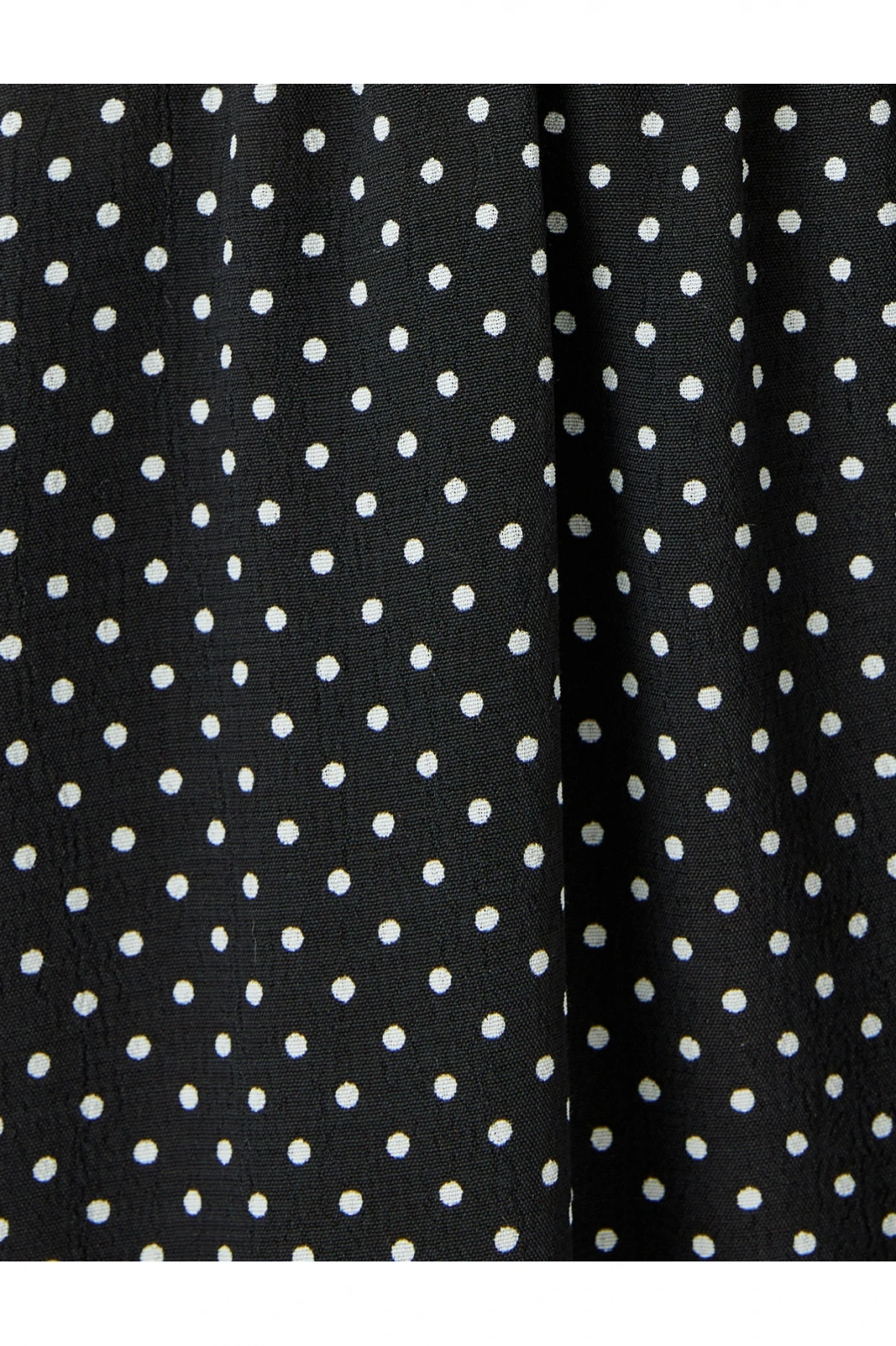 Puantiye Desenli Gömlek Yaka Kısa Kollu Midi Boy Viskon Elbise