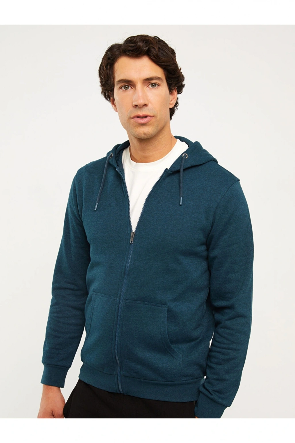 Rahat Kalıp Kapüşonlu Erkek Spor Hırka