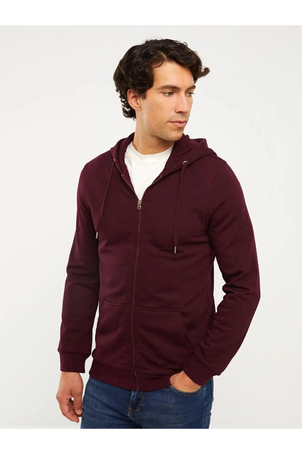 Rahat Kalıp Kapüşonlu Erkek Spor Hırka