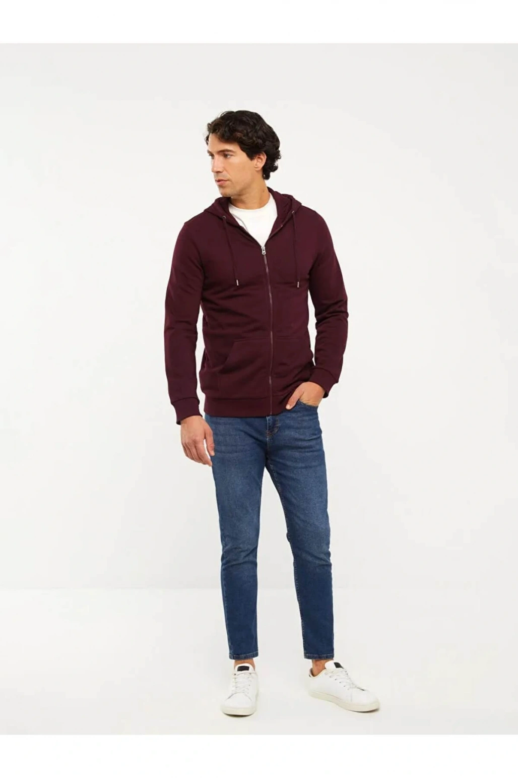 Rahat Kalıp Kapüşonlu Erkek Spor Hırka