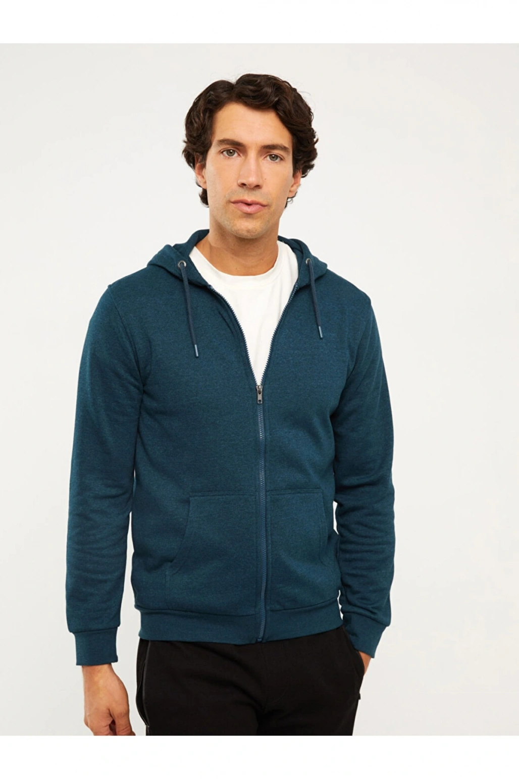 Rahat Kalıp Kapüşonlu Erkek Spor Hırka