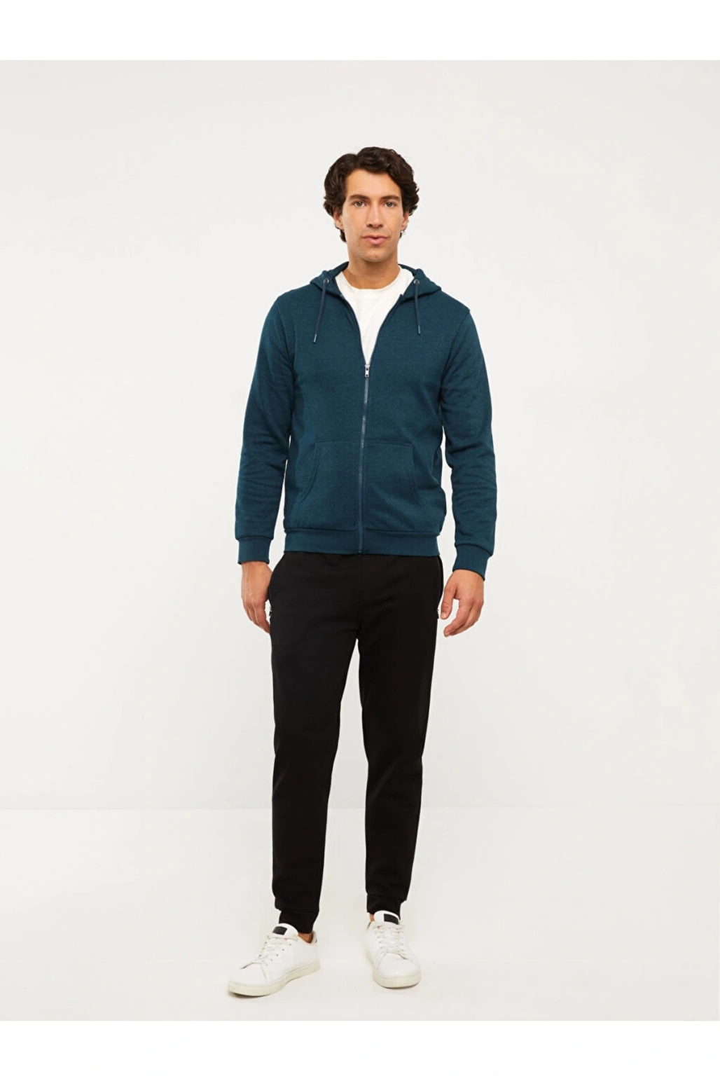 Rahat Kalıp Kapüşonlu Erkek Spor Hırka