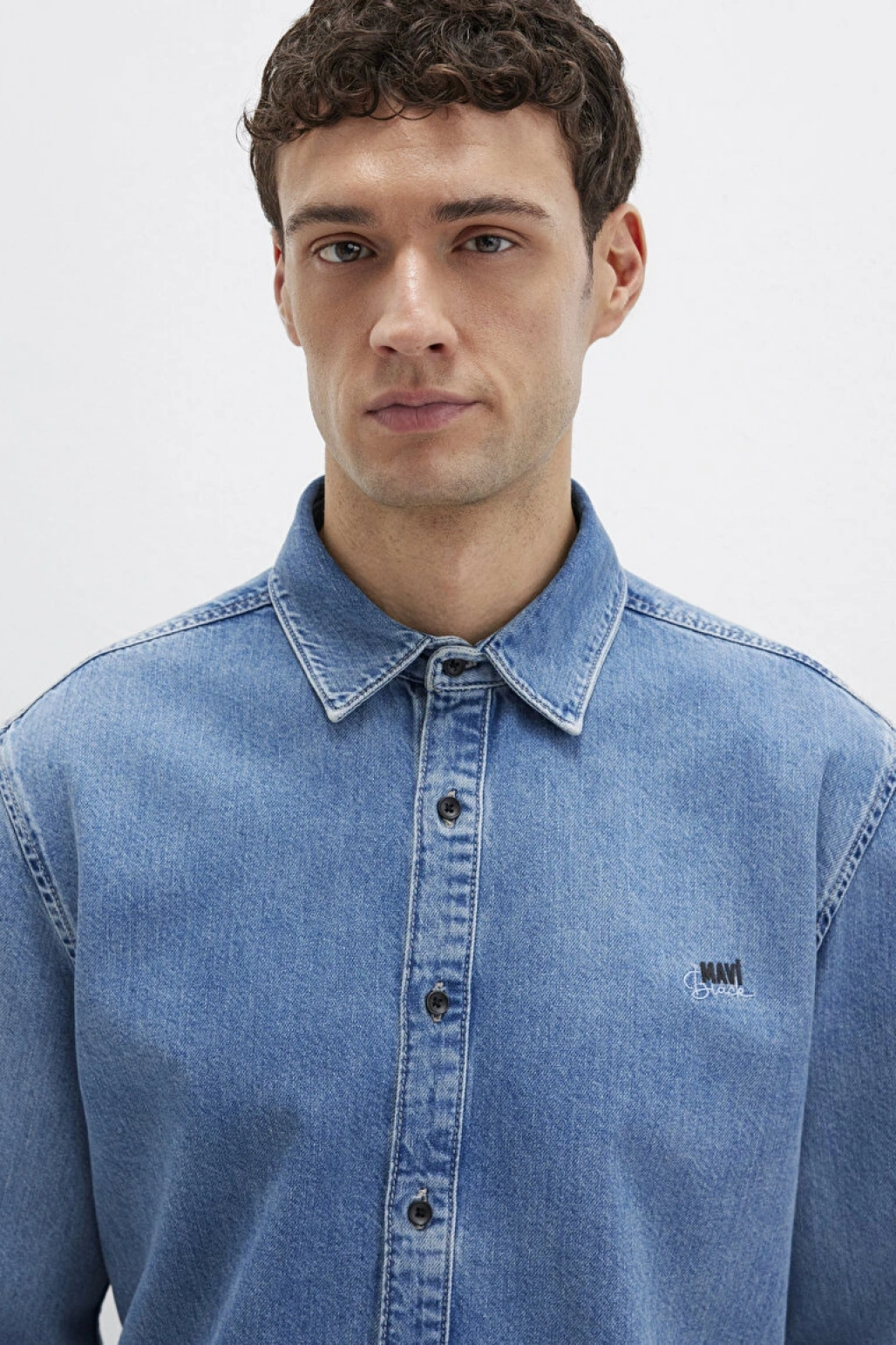 Roy Lux Black Puslu Açık Mavi Jean Gömlek