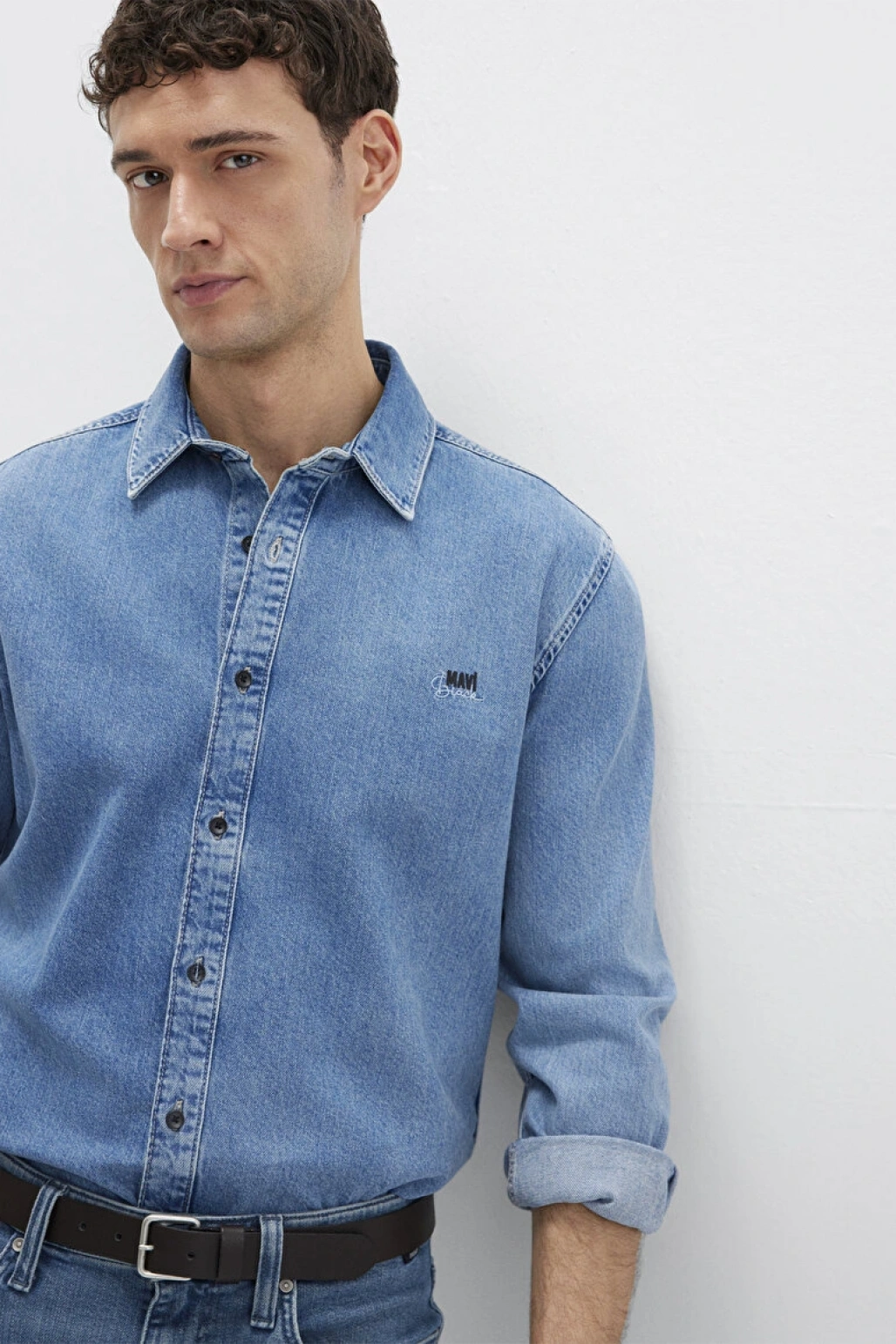 Roy Lux Black Puslu Açık Mavi Jean Gömlek