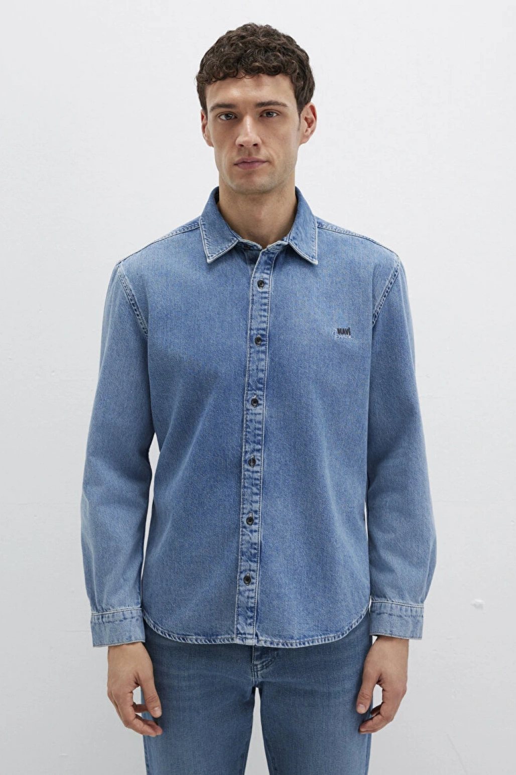 Roy Lux Black Puslu Açık Mavi Jean Gömlek