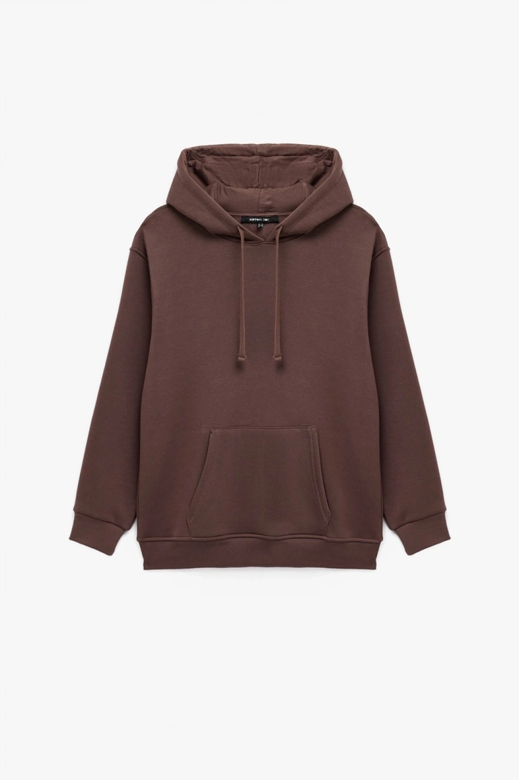 Şardonlu Kapüşonlu Uzun Kollu Kanguru Cepli Oversize Spor Sweatshir