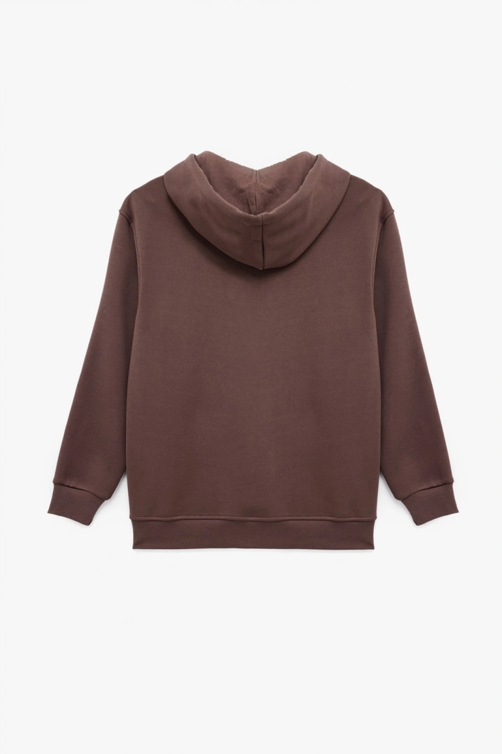 Şardonlu Kapüşonlu Uzun Kollu Kanguru Cepli Oversize Spor Sweatshir