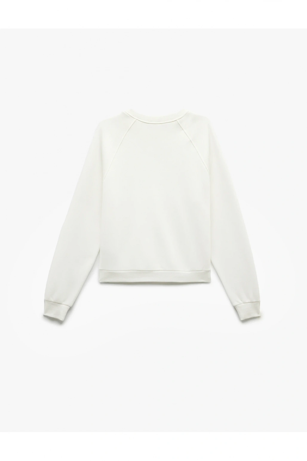 Şardonlu Uzun Kollu Bisiklet Yaka Basic Oversize Sweatshirt