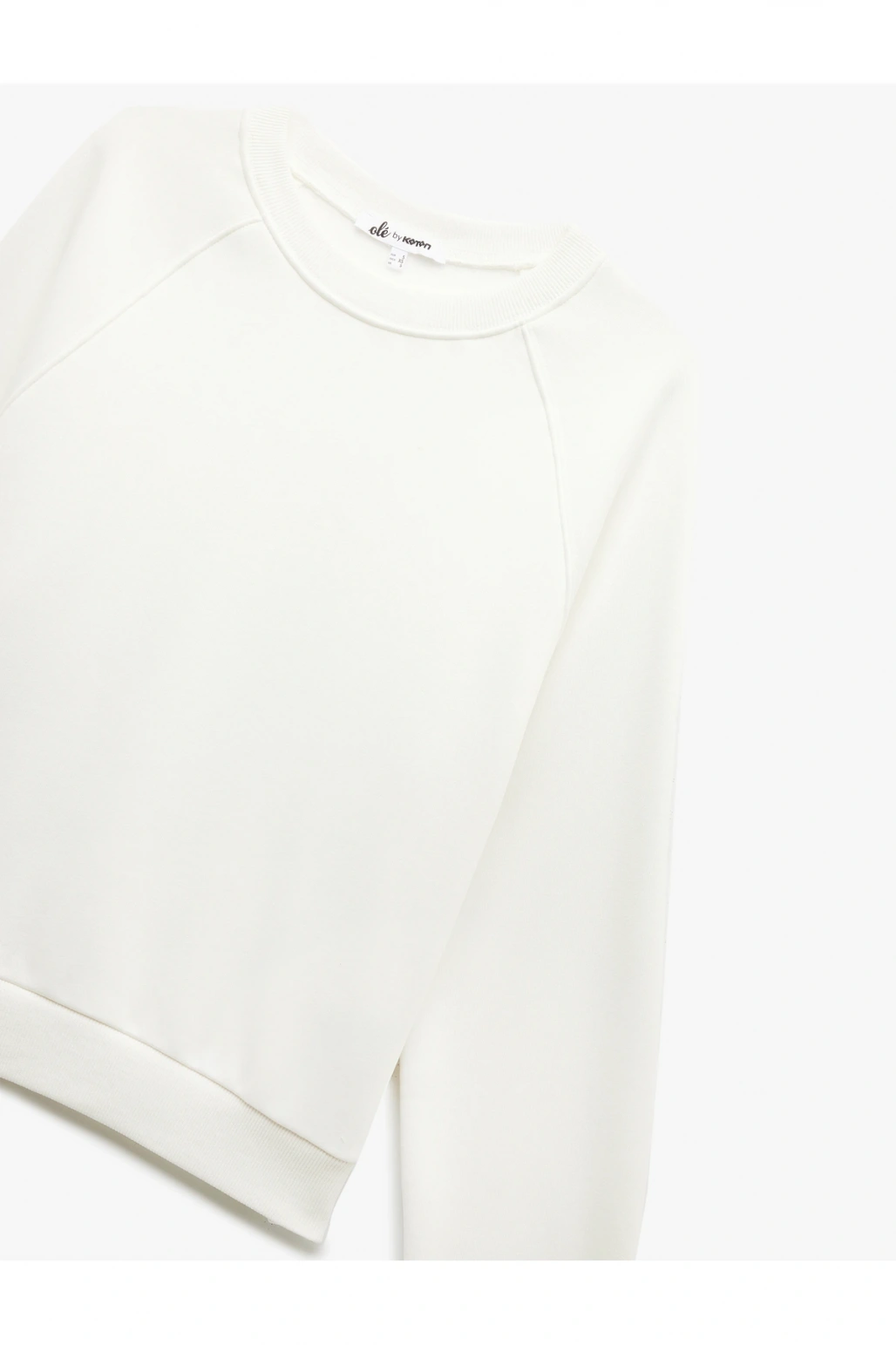 Şardonlu Uzun Kollu Bisiklet Yaka Basic Oversize Sweatshirt