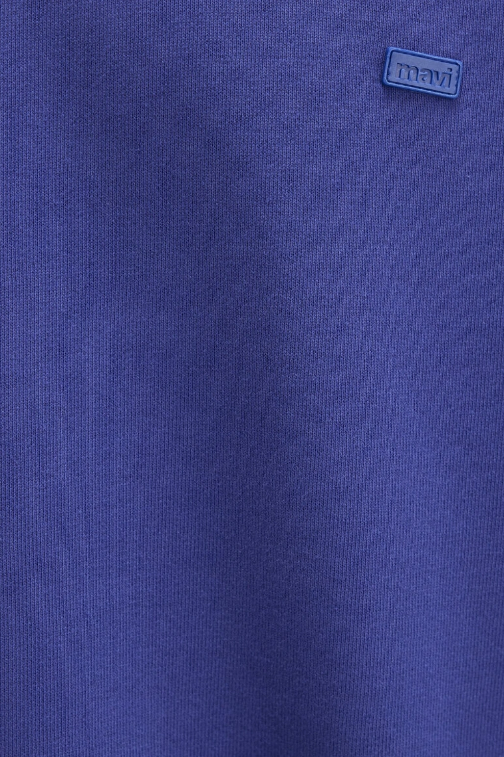 Silikon Logo Baskılı Mor Bisiklet Yaka Sweatshirt