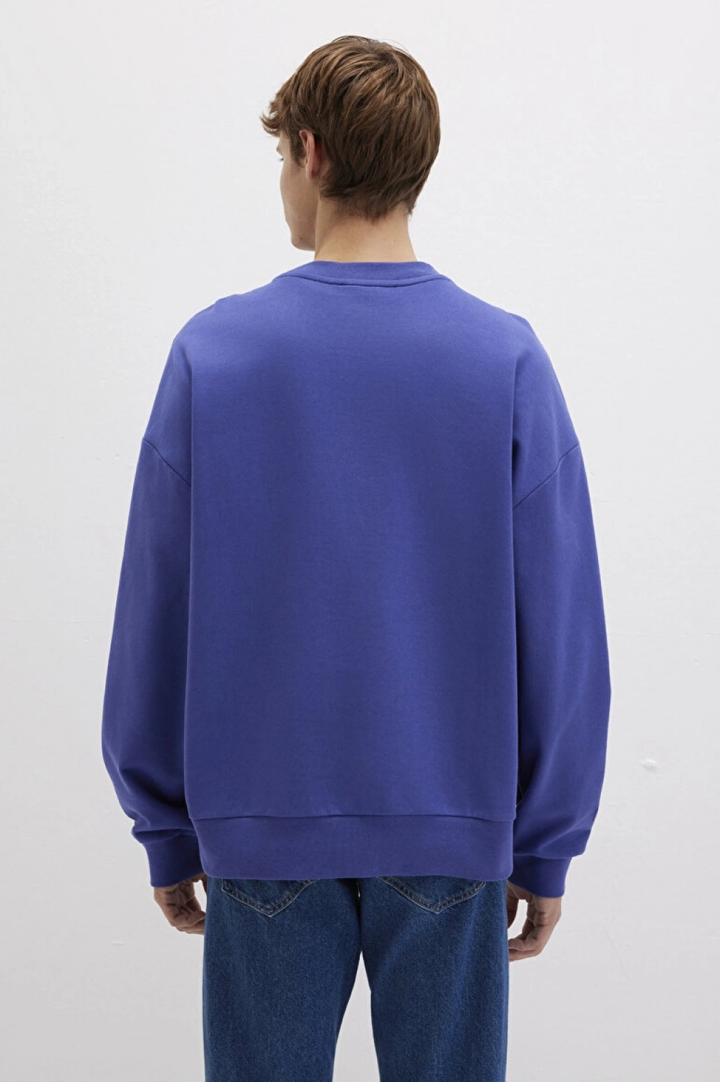 Silikon Logo Baskılı Mor Bisiklet Yaka Sweatshirt