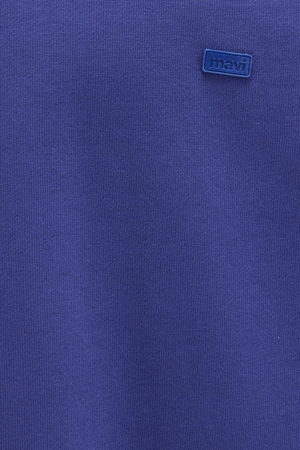 Silikon Logo Baskılı Mor Bisiklet Yaka Sweatshirt