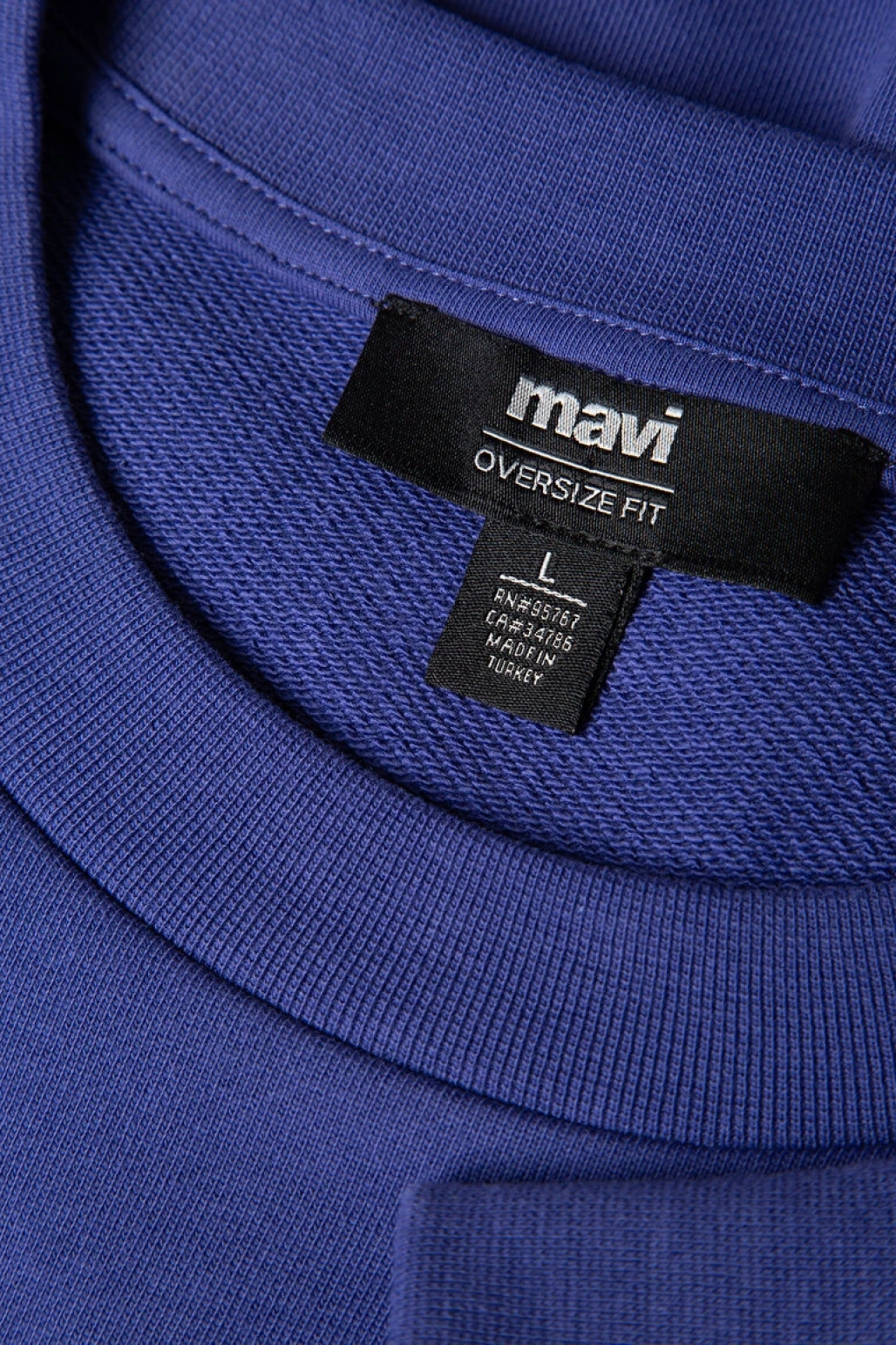 Silikon Logo Baskılı Mor Bisiklet Yaka Sweatshirt