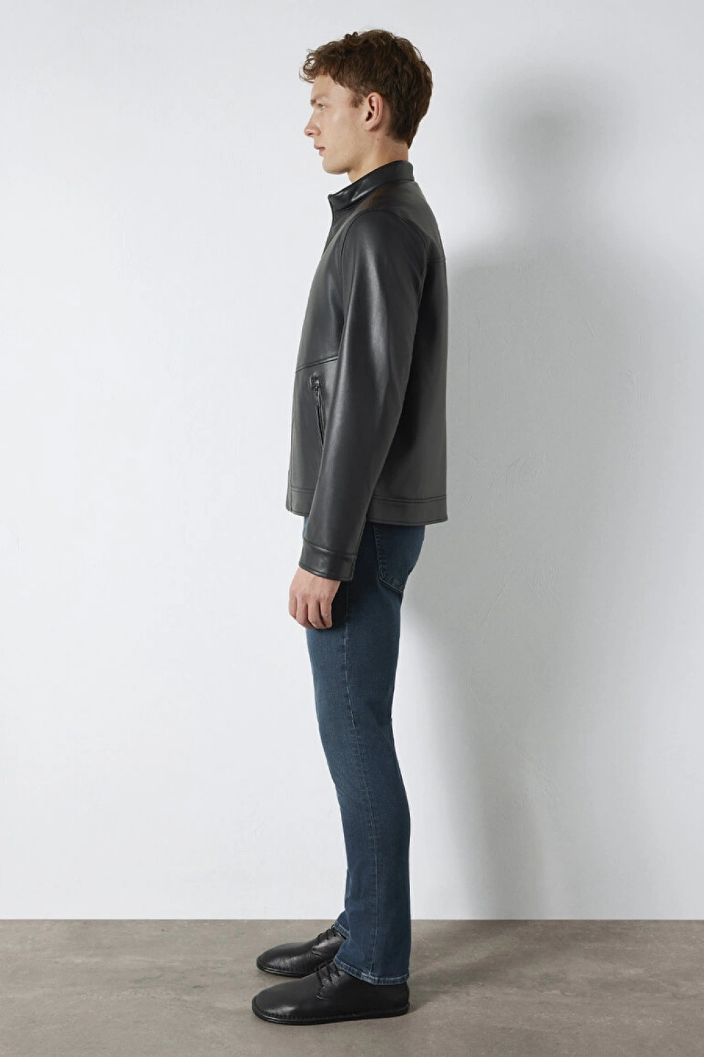 Siyah Biker Ceket Slim Fit / Dar Kesim